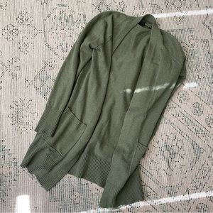 Ann Taylor long green cardigan